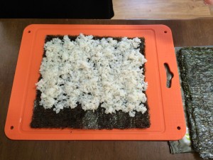 rice on kimbap